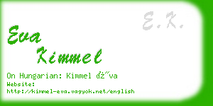 eva kimmel business card